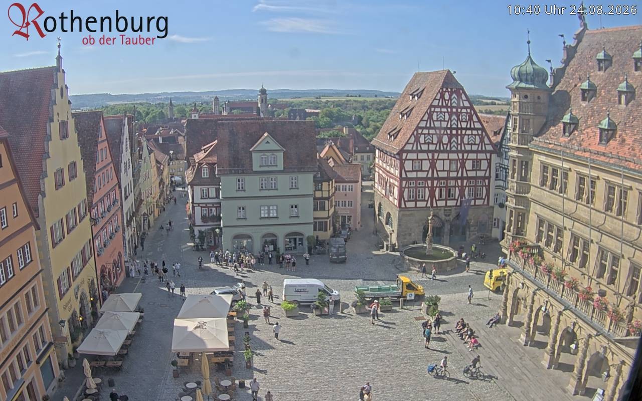 Archived image Webcam Rothenburg ob der Tauber - Market Square