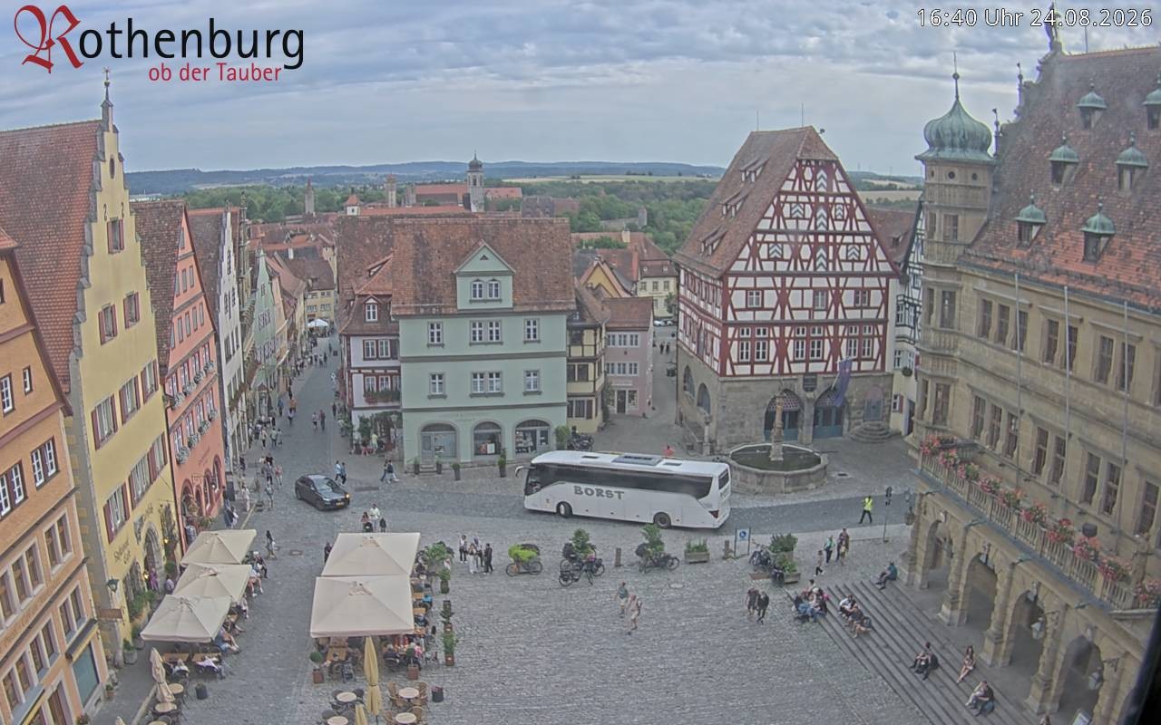 Archived image Webcam Rothenburg ob der Tauber - Market Square