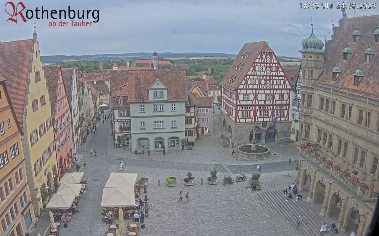 Archived image Webcam Rothenburg ob der Tauber - Market Square
