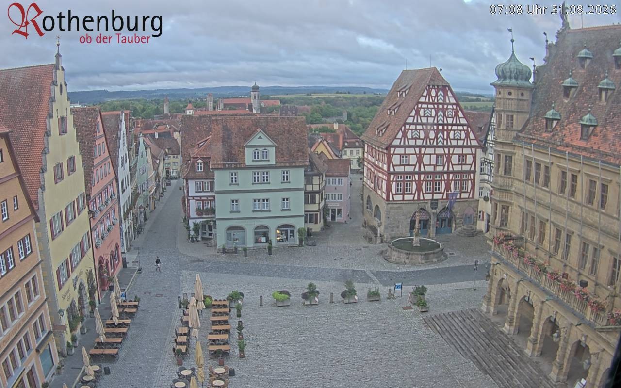 Archived image Webcam Rothenburg ob der Tauber - Market Square