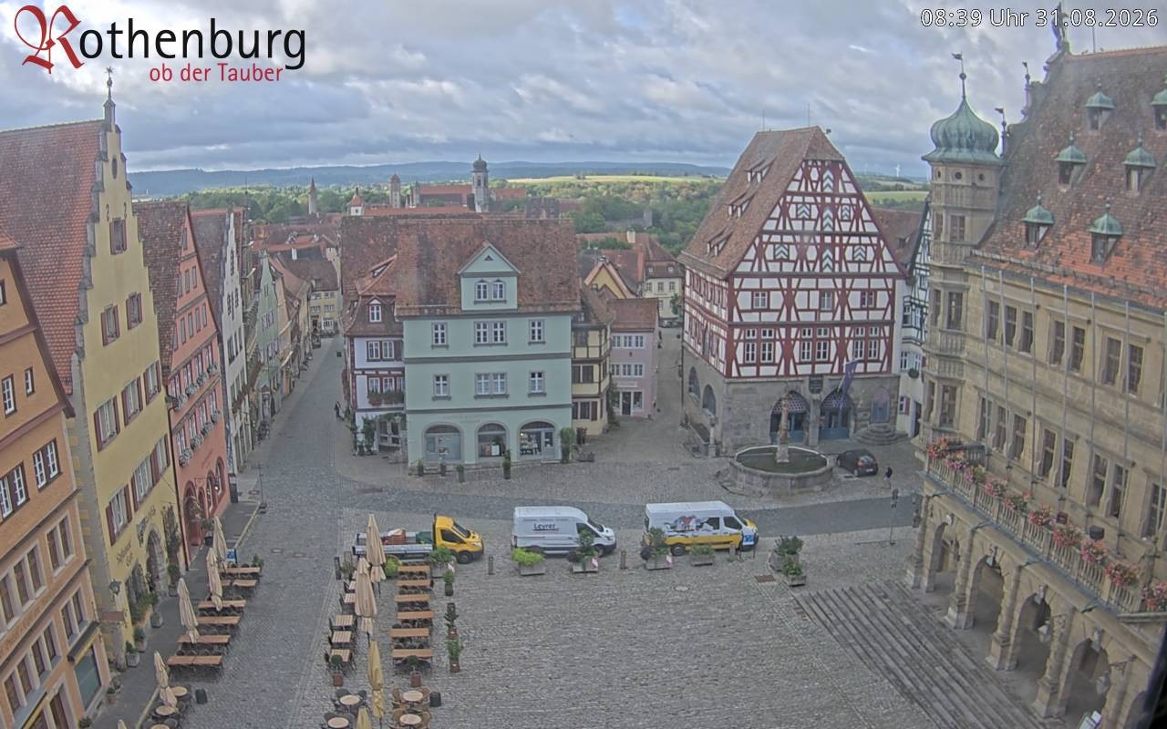 Archived image Webcam Rothenburg ob der Tauber - Market Square