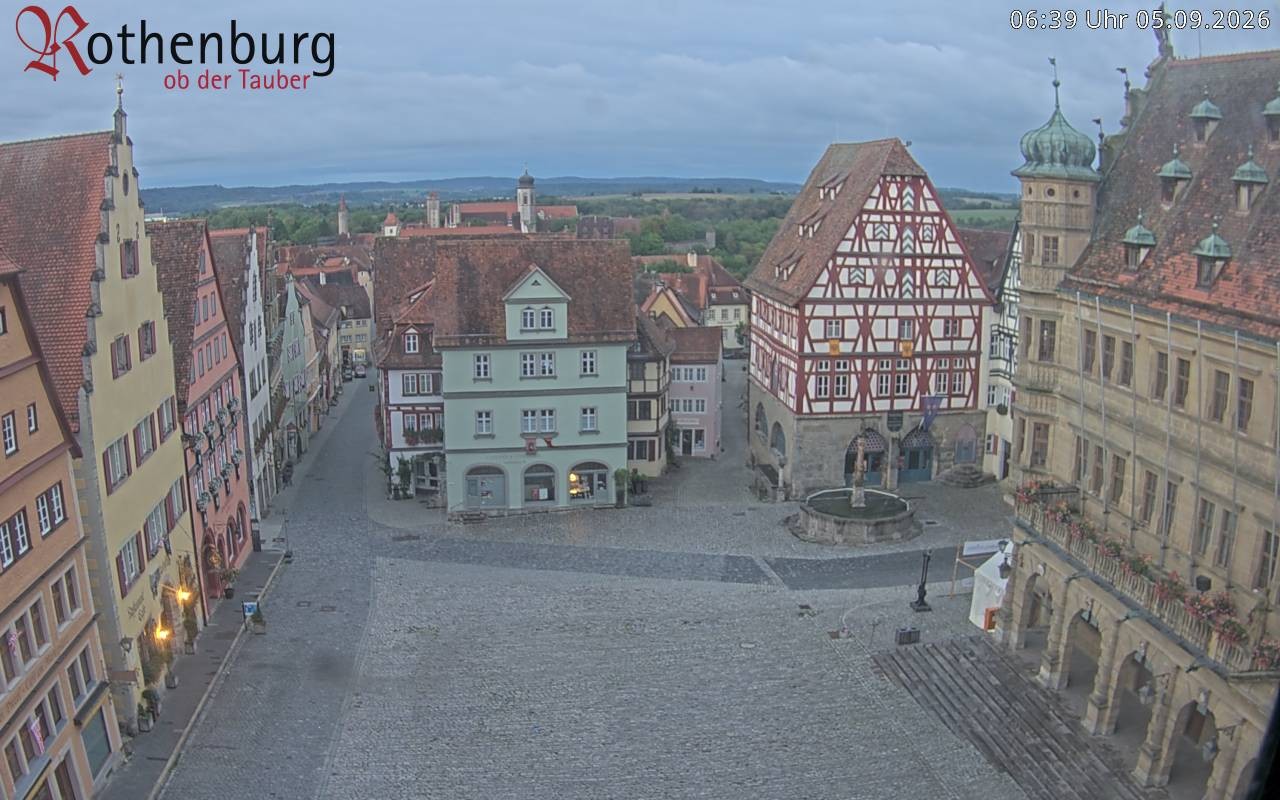 Archived image Webcam Rothenburg ob der Tauber - Market Square