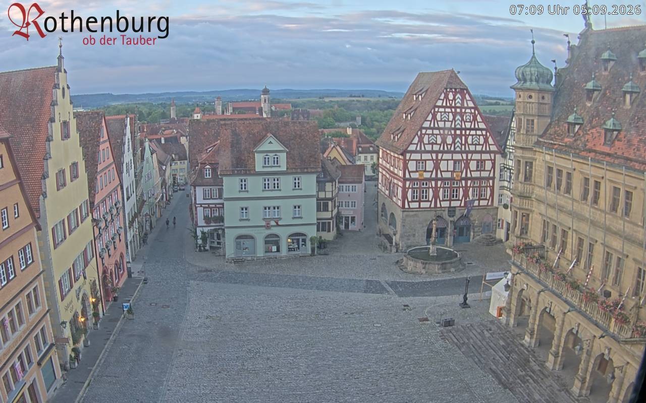 Archived image Webcam Rothenburg ob der Tauber - Market Square