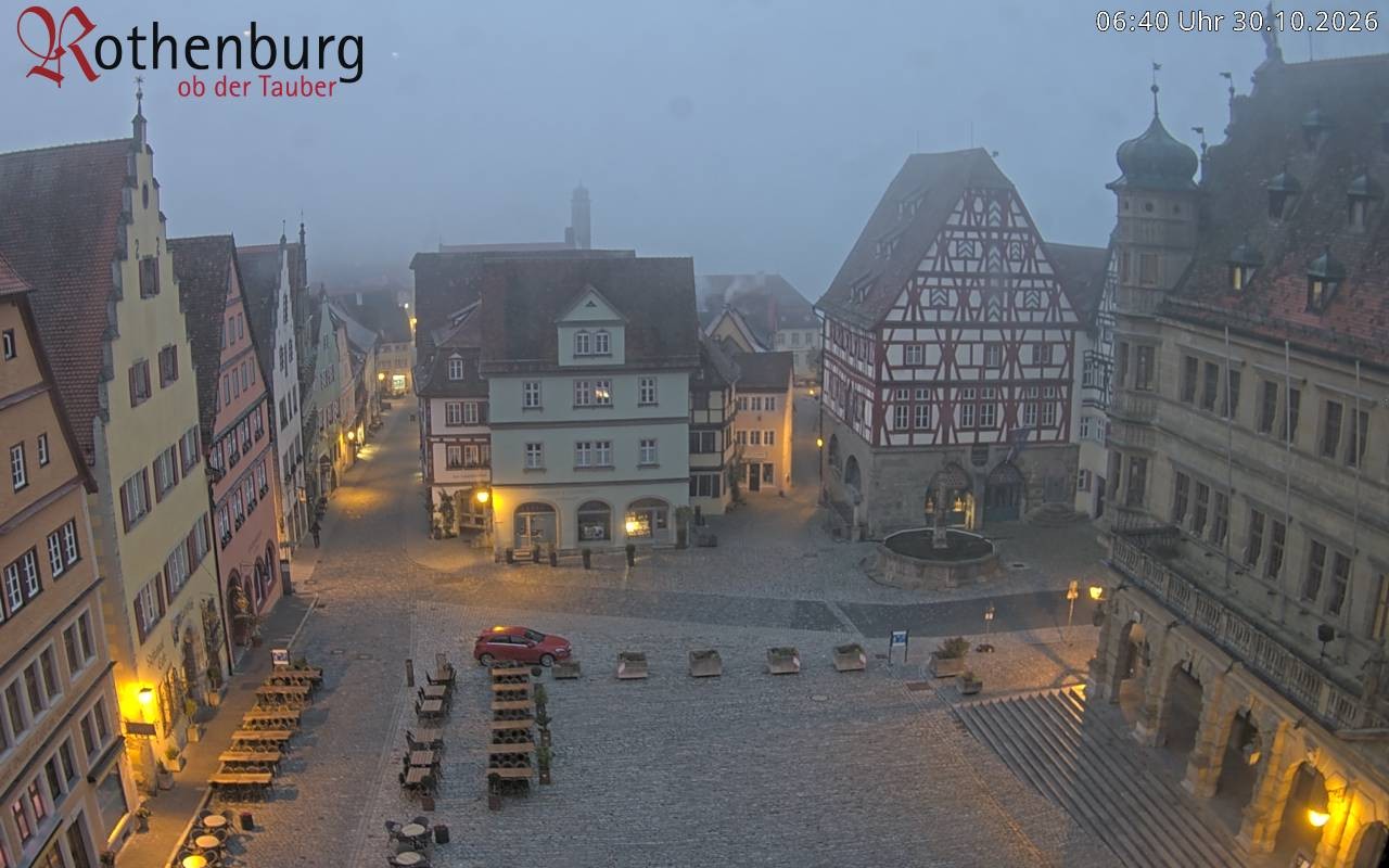Archived image Webcam Rothenburg ob der Tauber - Market Square