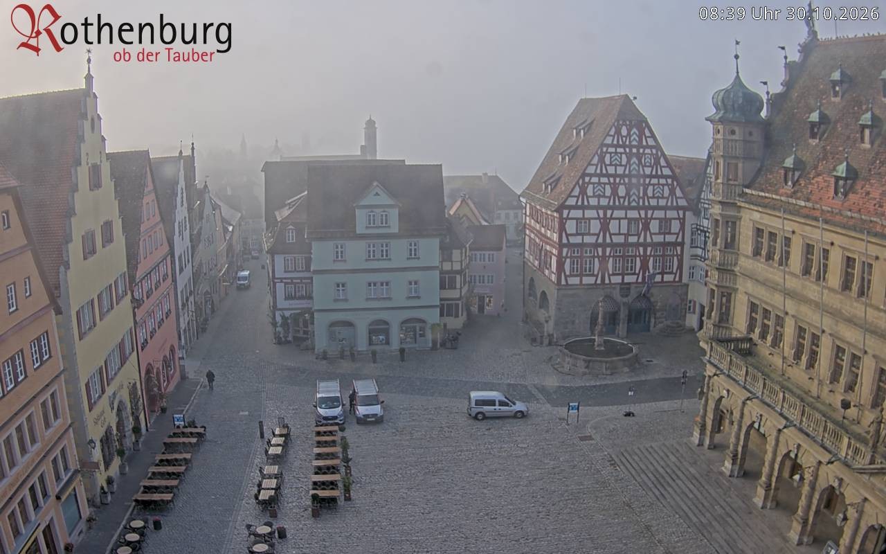Archived image Webcam Rothenburg ob der Tauber - Market Square
