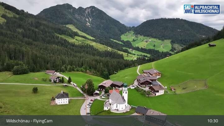 Archiv Foto Webcam Flying Cam: Wildschönau von oben