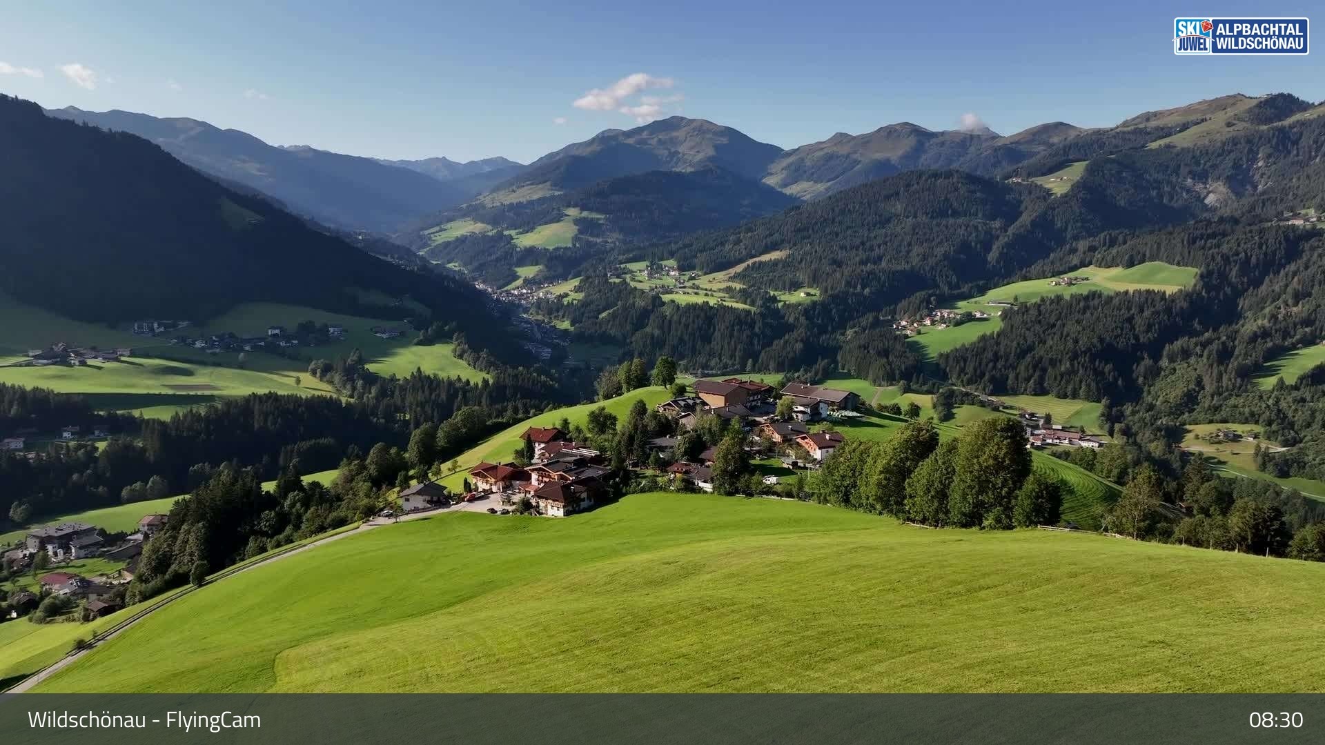 Archiv Foto Webcam Flying Cam: Wildschönau von oben