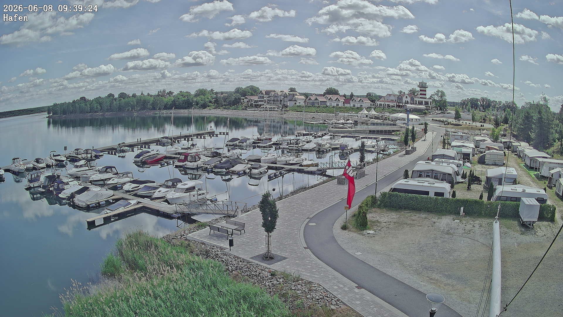 Archiv Foto Webcam Geierswalder See: Hafen