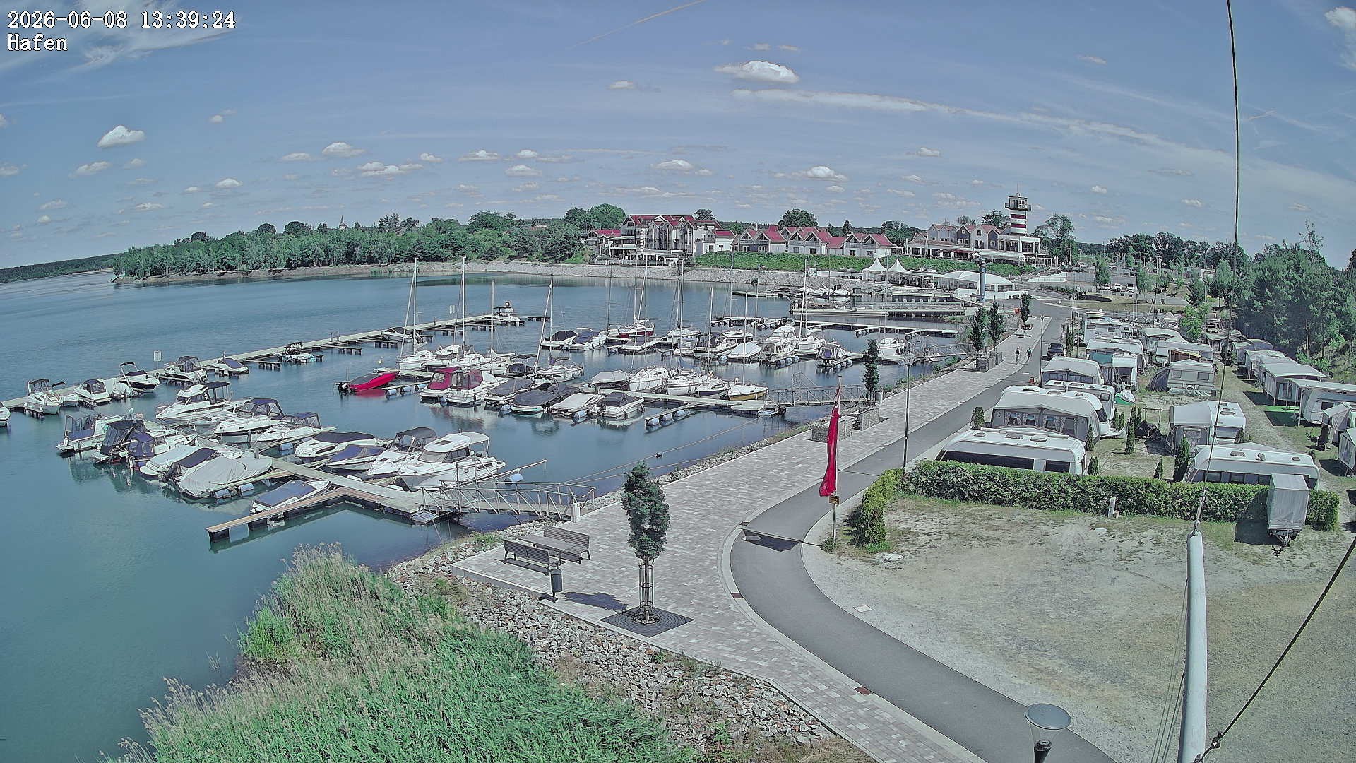 Archiv Foto Webcam Geierswalder See: Hafen