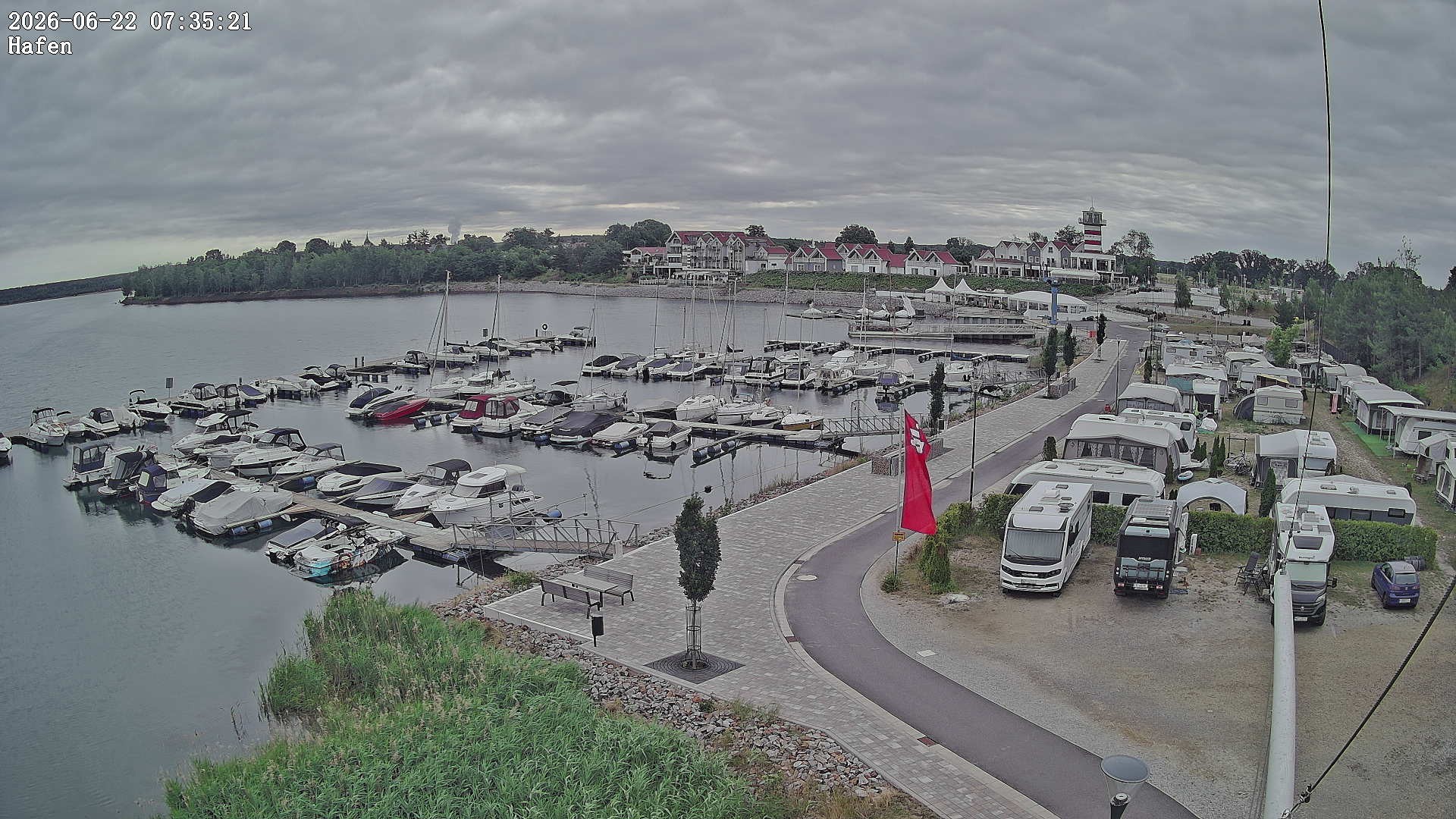Archiv Foto Webcam Geierswalder See: Hafen