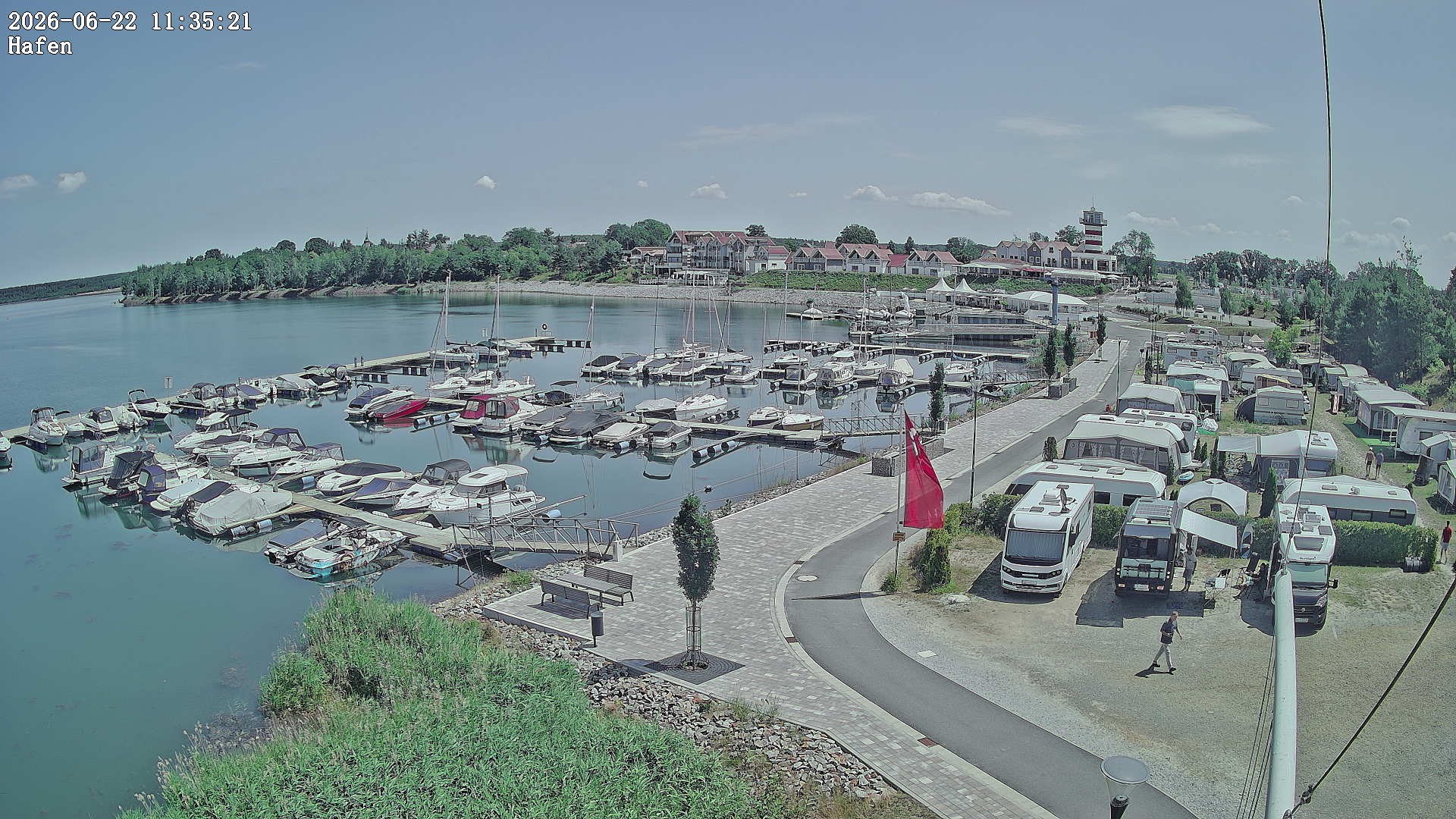 Archiv Foto Webcam Geierswalder See: Hafen