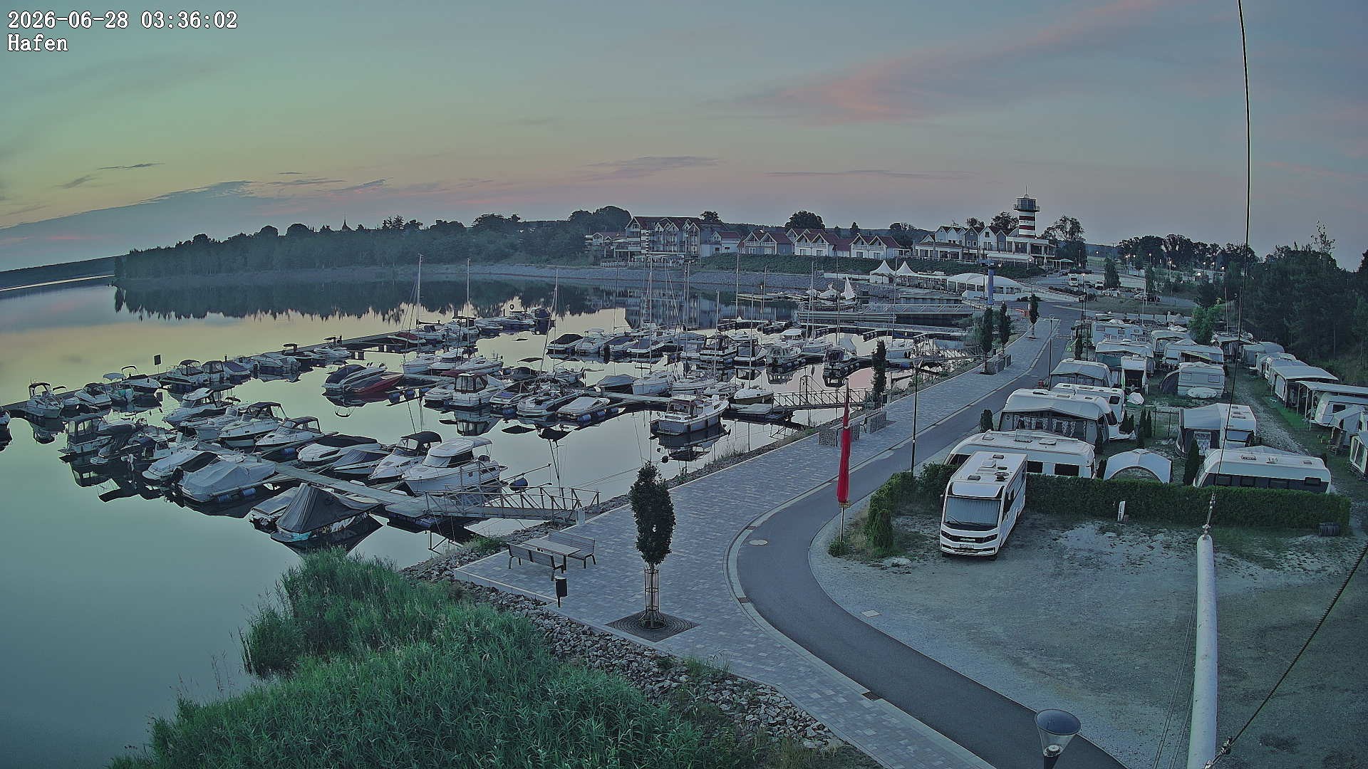 Archiv Foto Webcam Geierswalder See: Hafen
