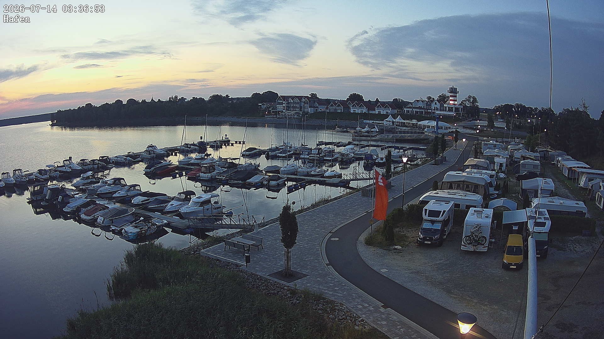 Archiv Foto Webcam Geierswalder See: Hafen