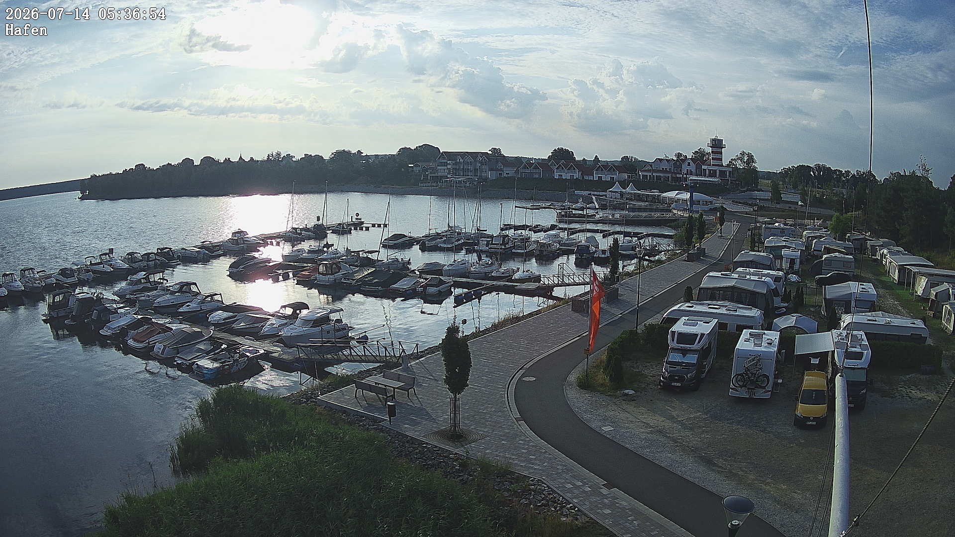 Archiv Foto Webcam Geierswalder See: Hafen