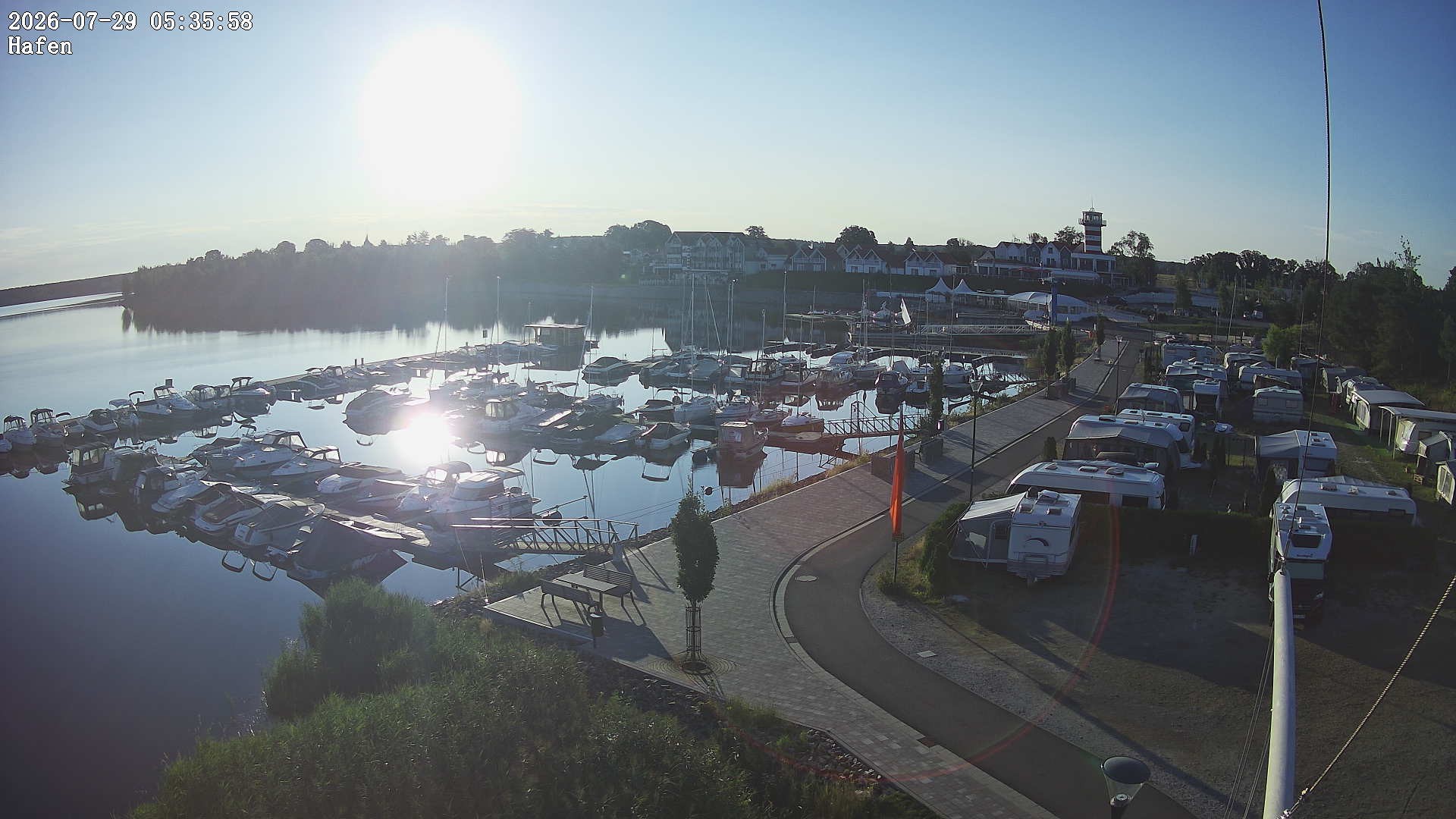 Archiv Foto Webcam Geierswalder See: Hafen