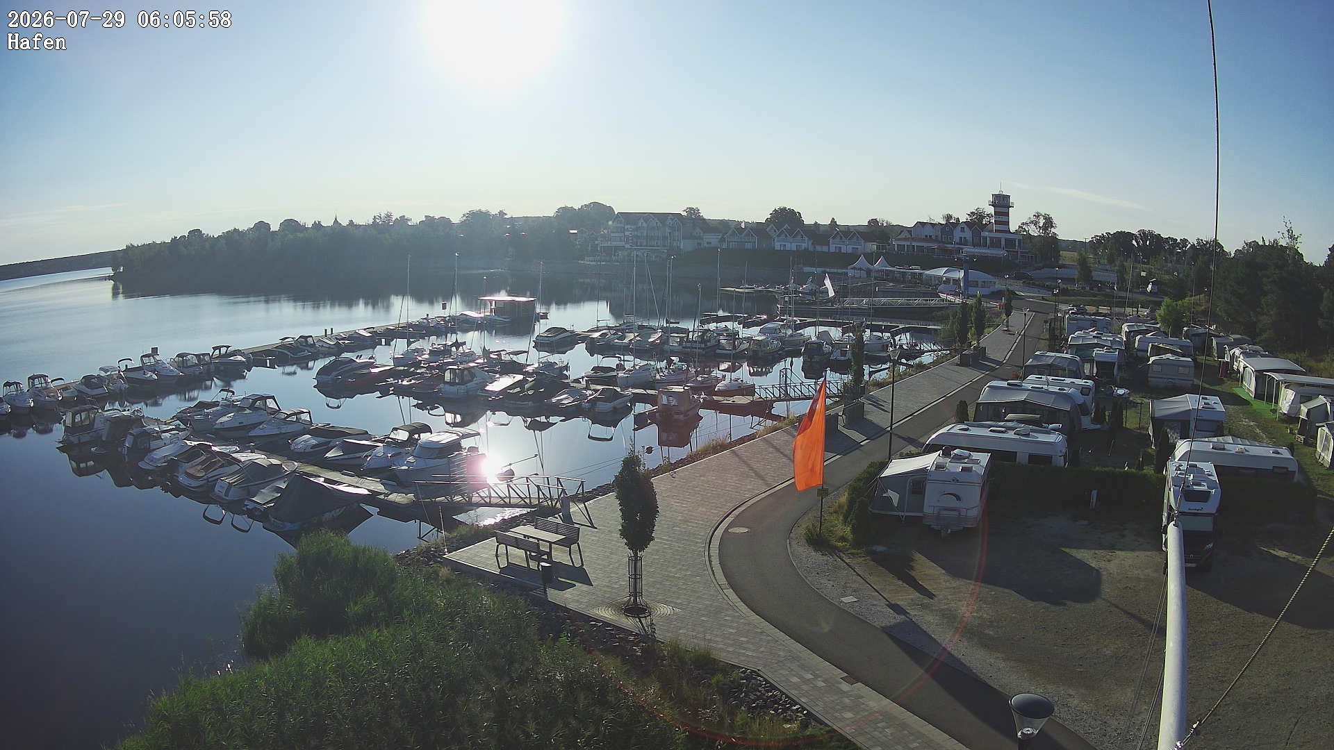 Archiv Foto Webcam Geierswalder See: Hafen