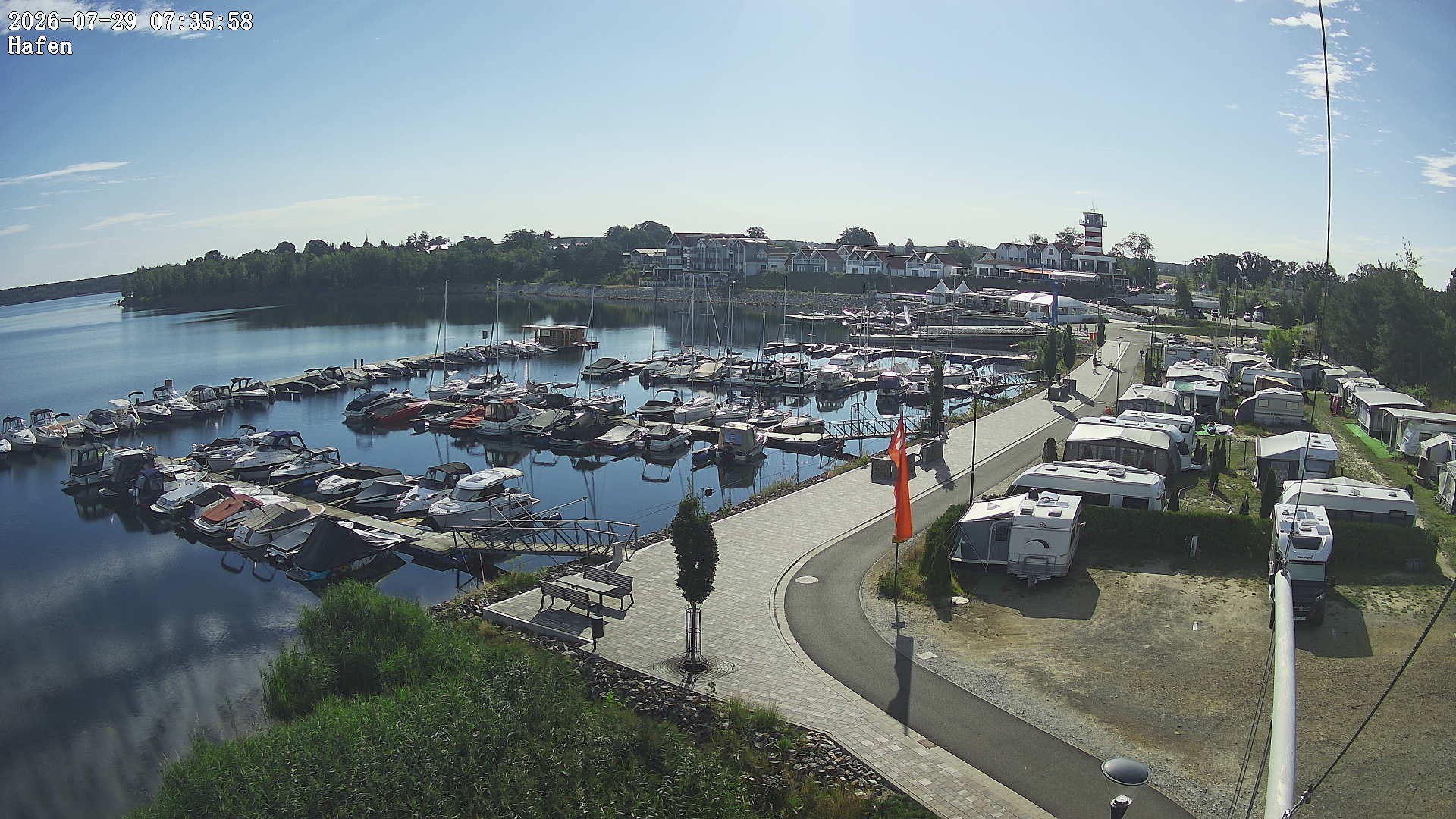 Archiv Foto Webcam Geierswalder See: Hafen