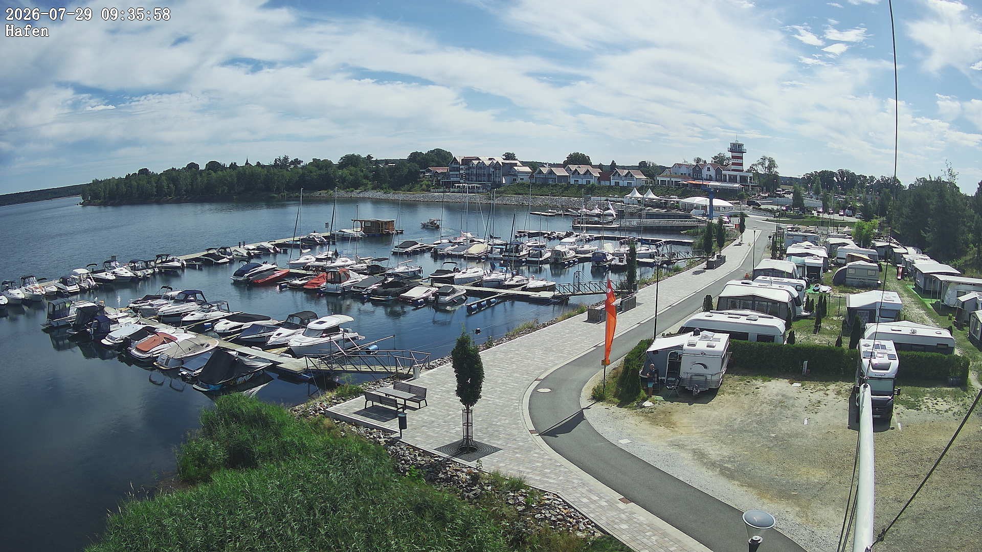 Archiv Foto Webcam Geierswalder See: Hafen
