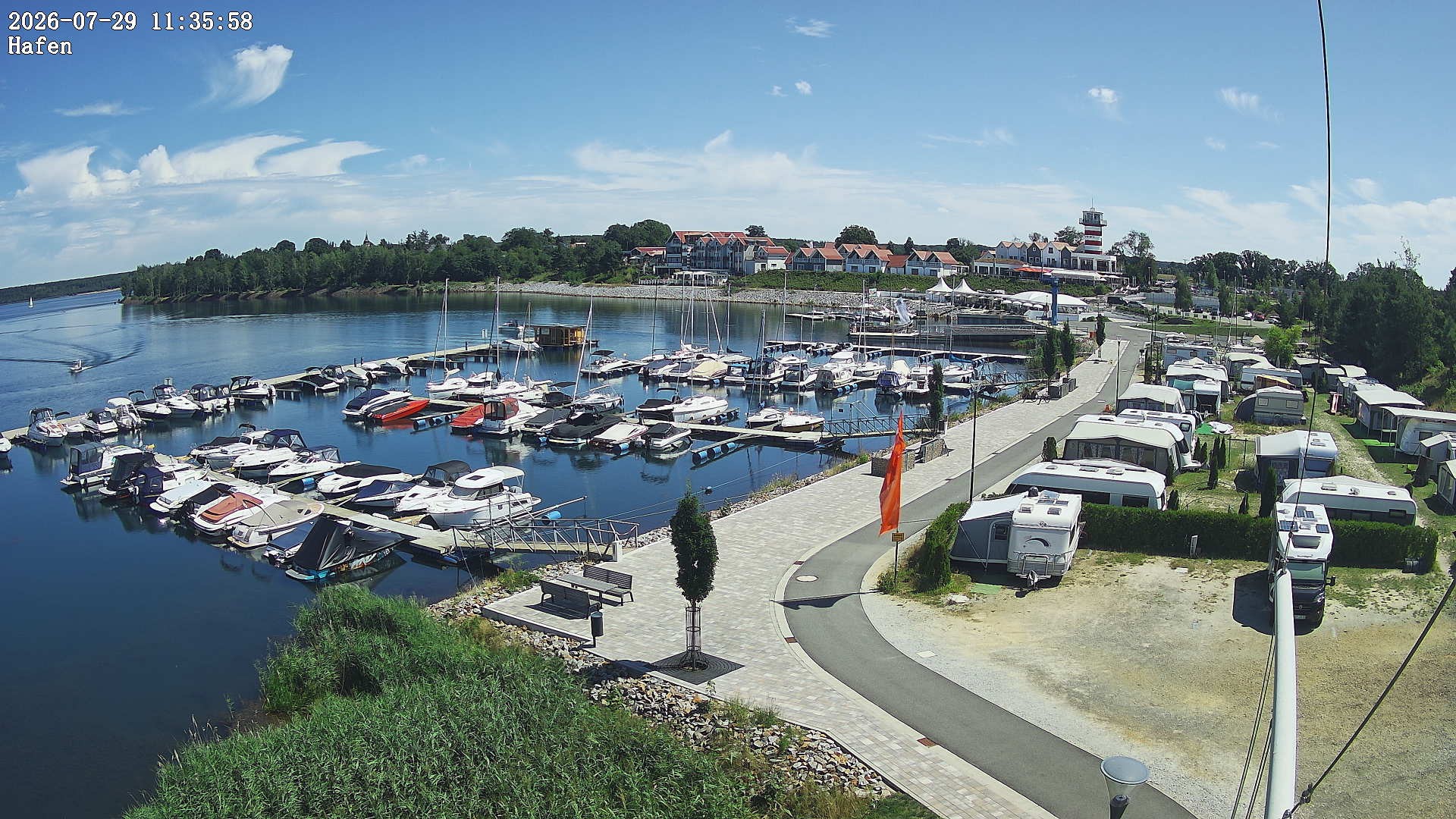 Archiv Foto Webcam Geierswalder See: Hafen
