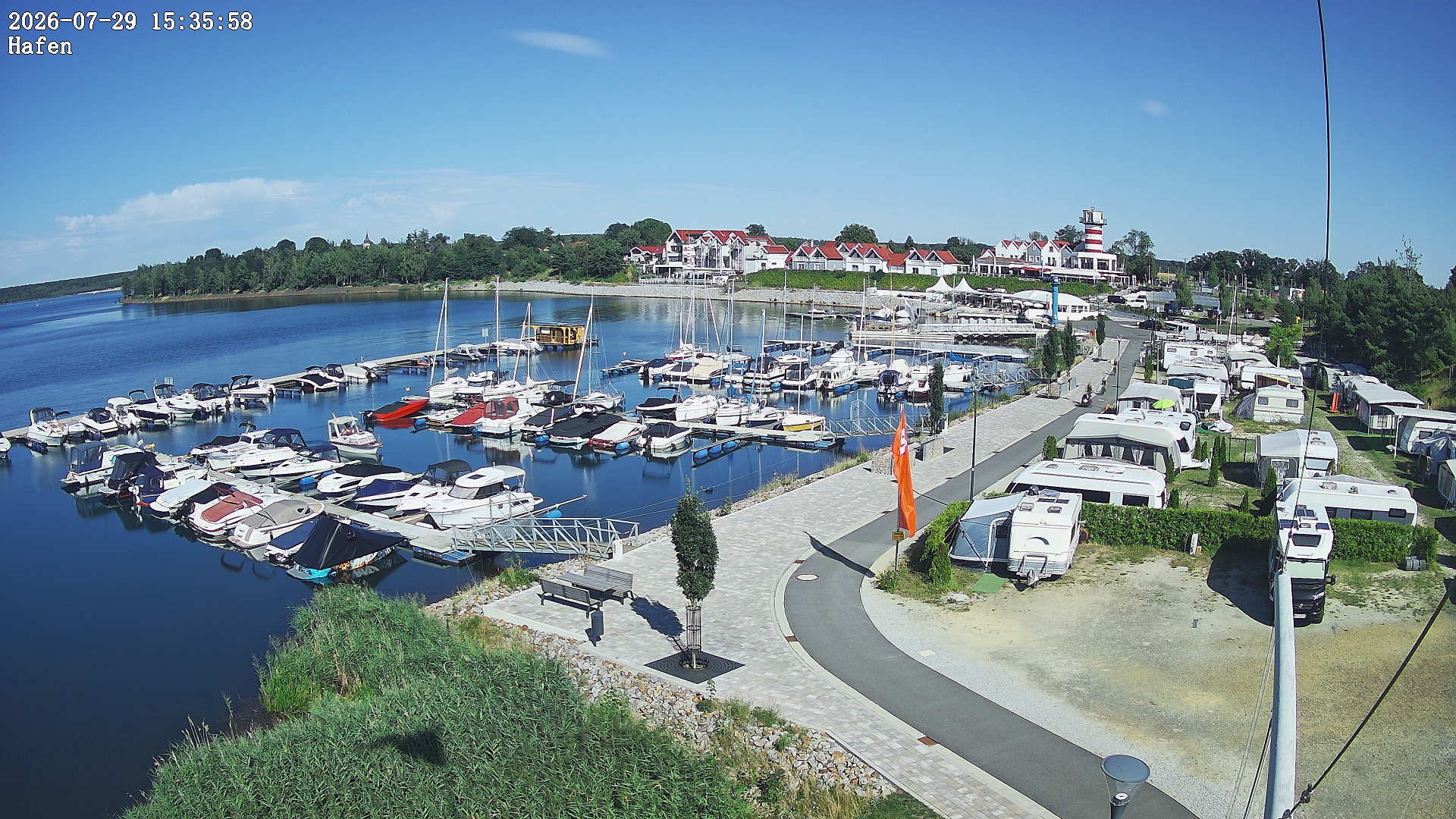 Archiv Foto Webcam Geierswalder See: Hafen