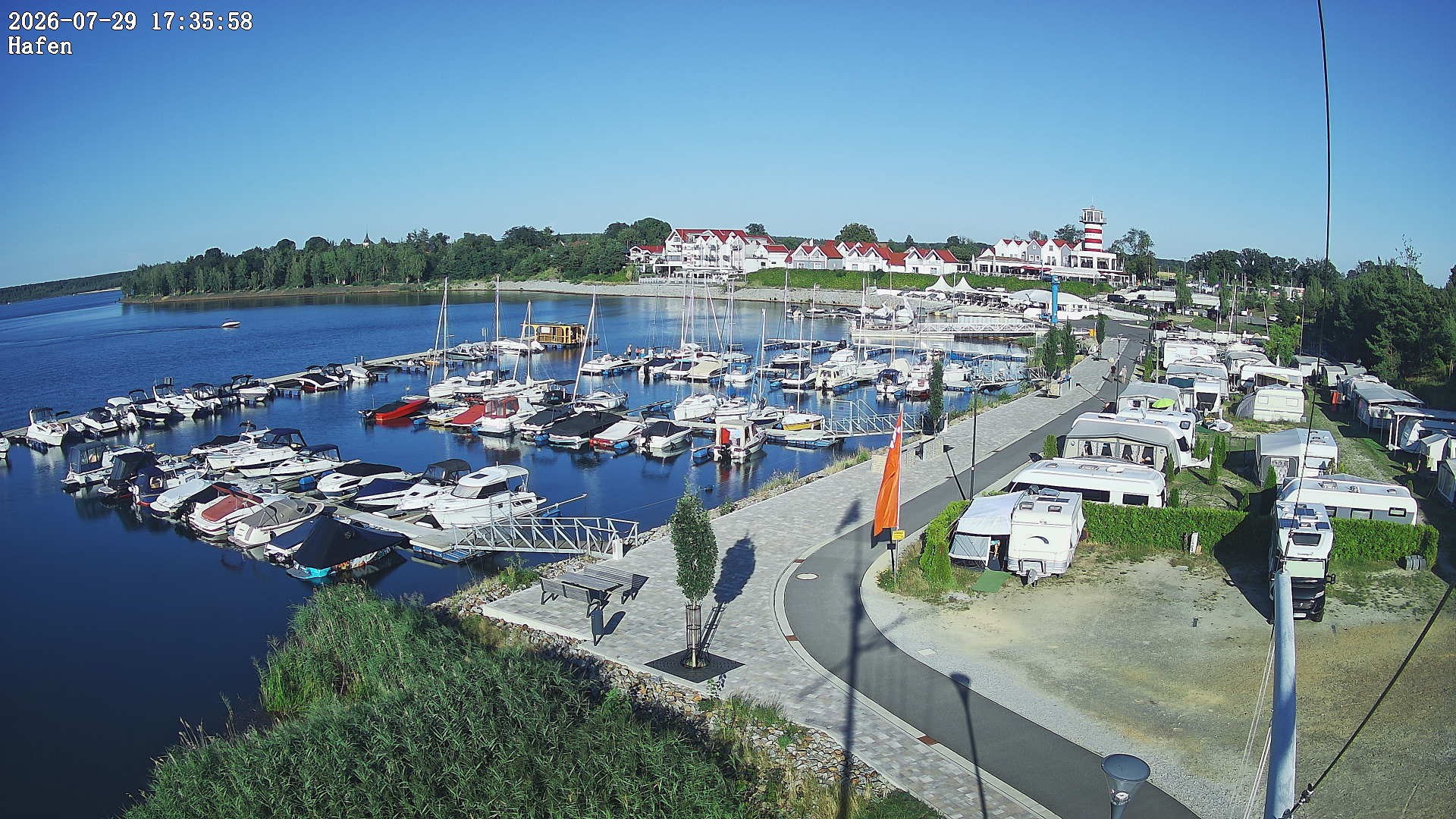 Archiv Foto Webcam Geierswalder See: Hafen