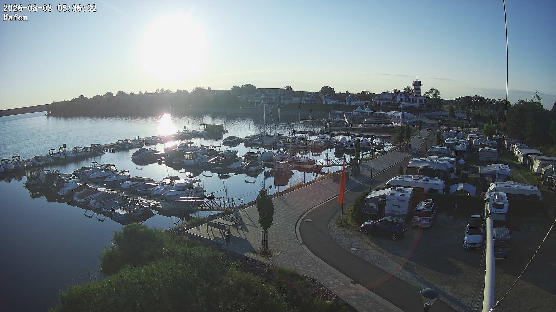 Archiv Foto Webcam Geierswalder See: Hafen