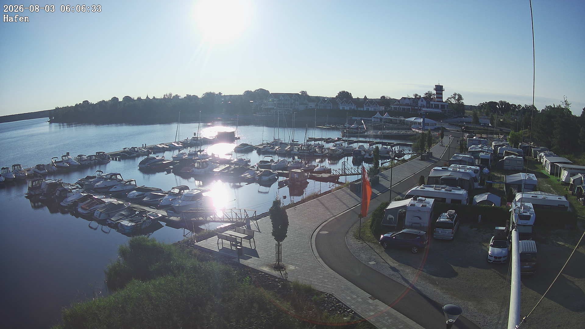 Archiv Foto Webcam Geierswalder See: Hafen