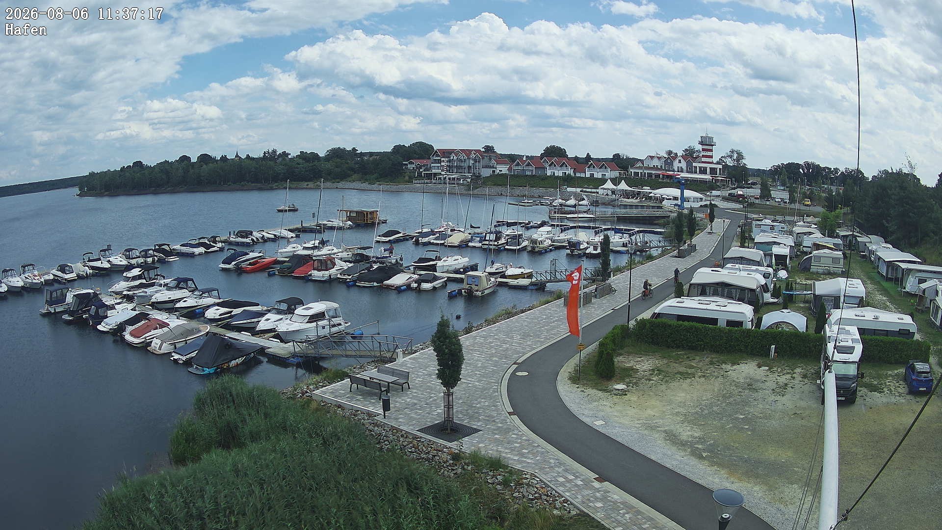 Archiv Foto Webcam Geierswalder See: Hafen