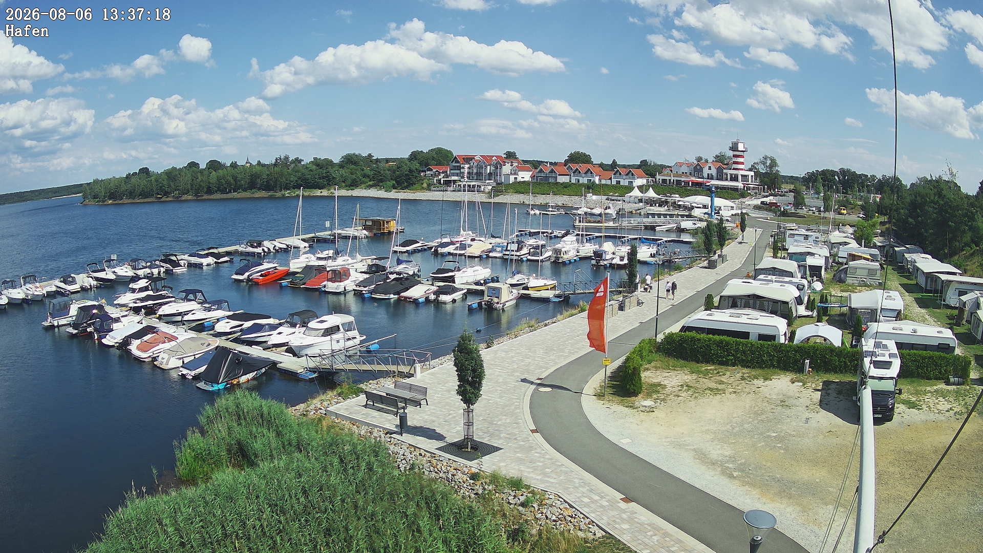 Archiv Foto Webcam Geierswalder See: Hafen