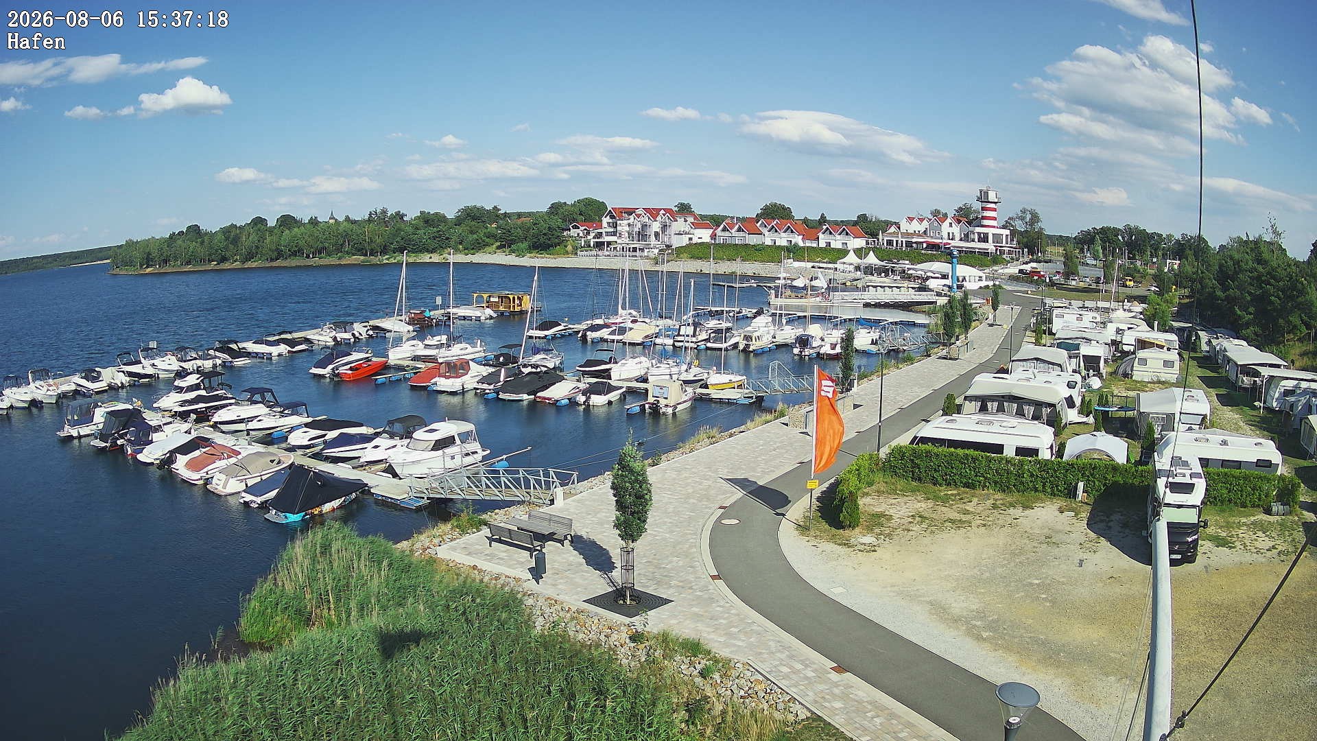 Archiv Foto Webcam Geierswalder See: Hafen
