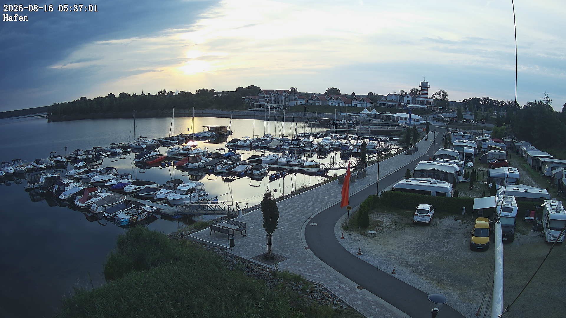 Archiv Foto Webcam Geierswalder See: Hafen