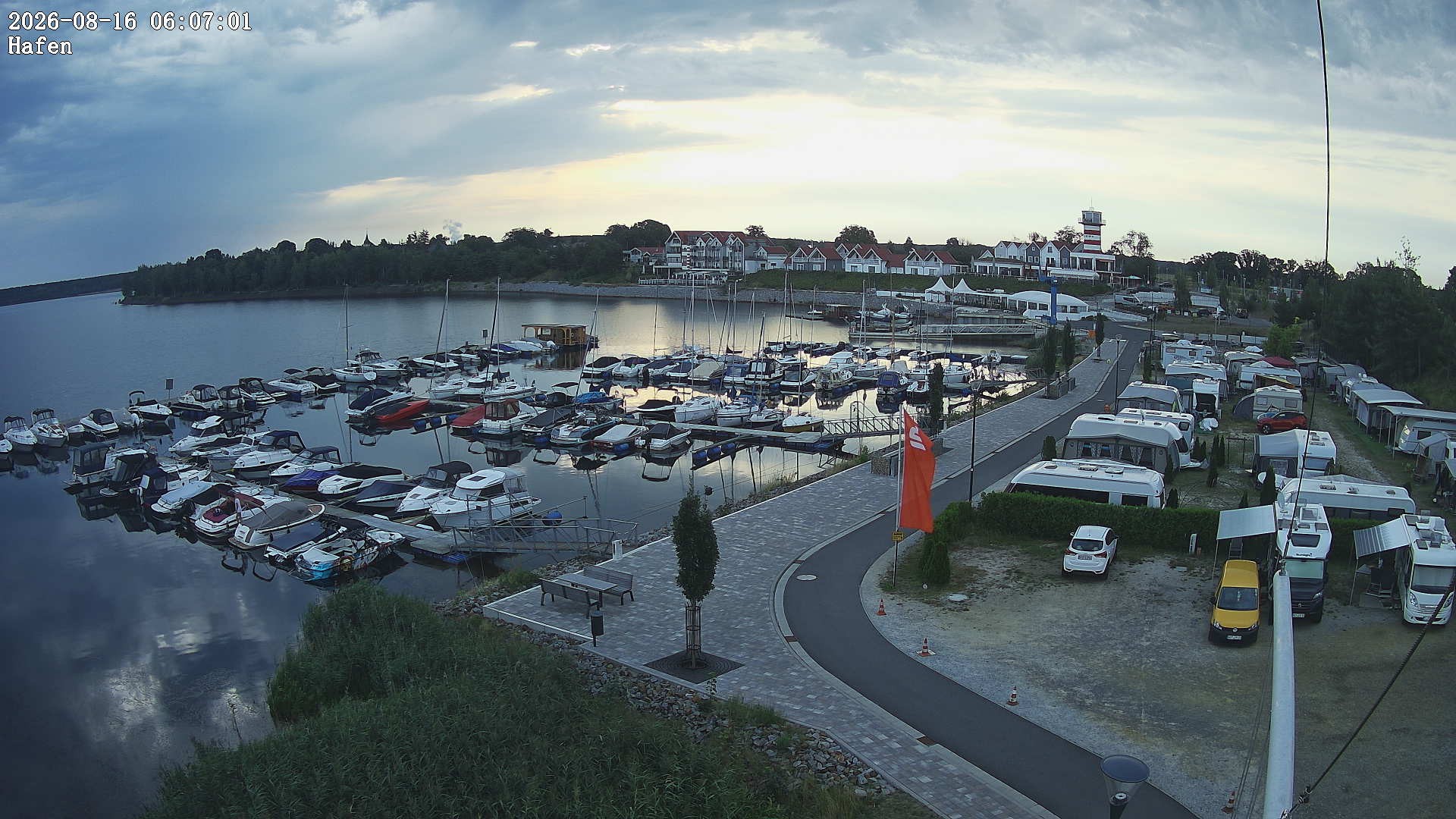 Archiv Foto Webcam Geierswalder See: Hafen
