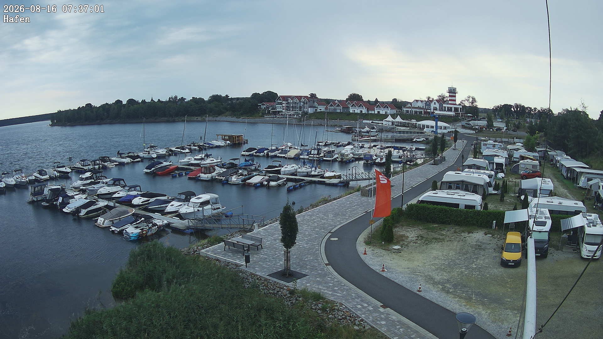 Archiv Foto Webcam Geierswalder See: Hafen