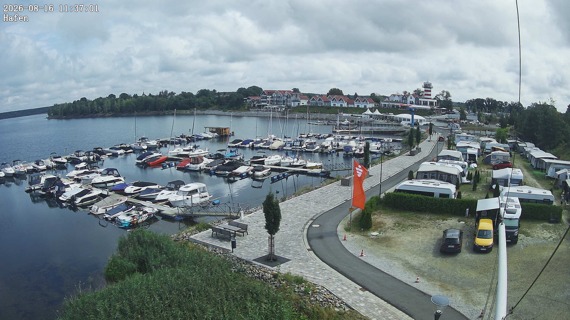 Archiv Foto Webcam Geierswalder See: Hafen