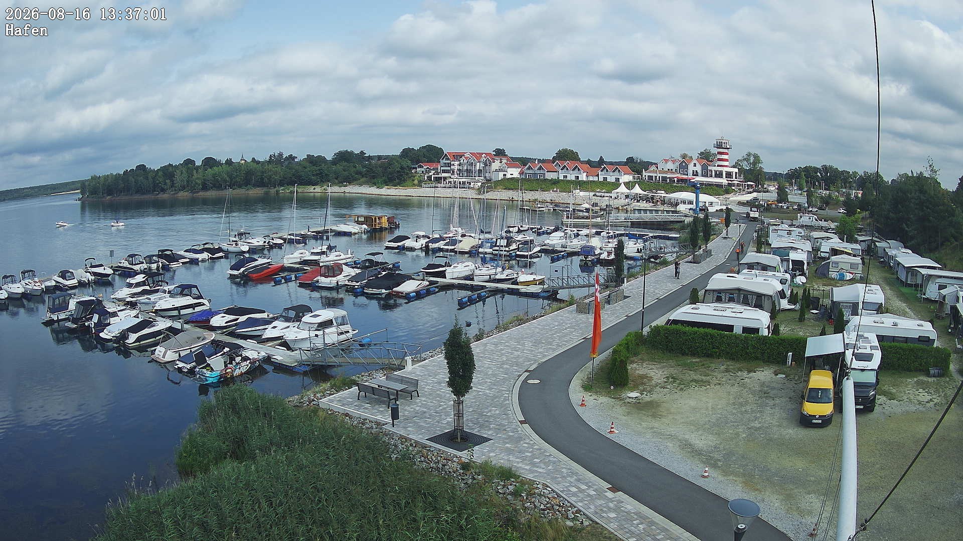 Archiv Foto Webcam Geierswalder See: Hafen