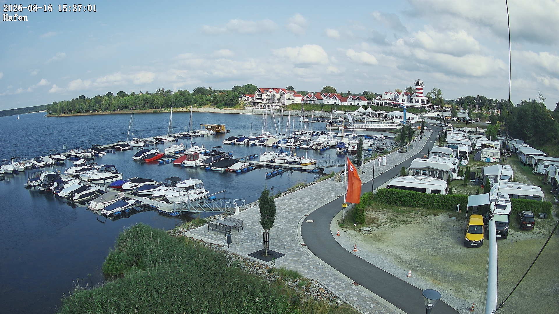 Archiv Foto Webcam Geierswalder See: Hafen