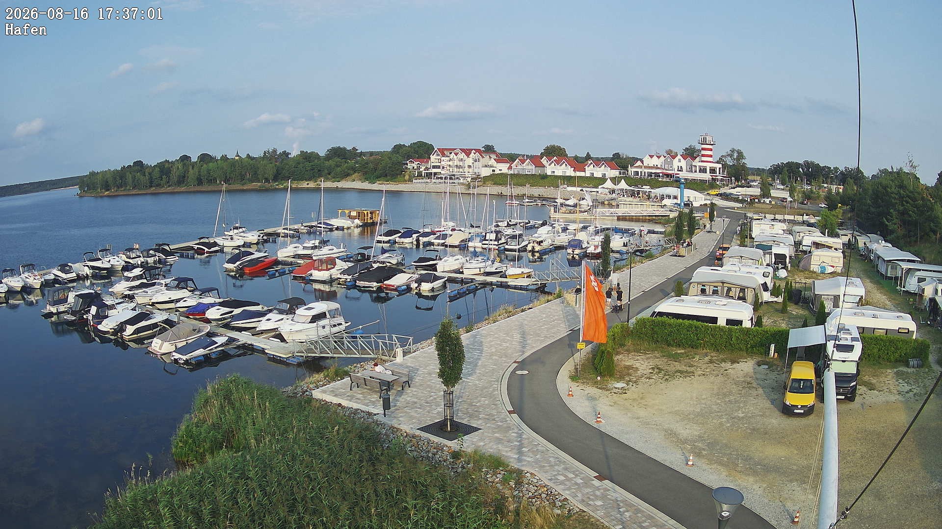 Archiv Foto Webcam Geierswalder See: Hafen