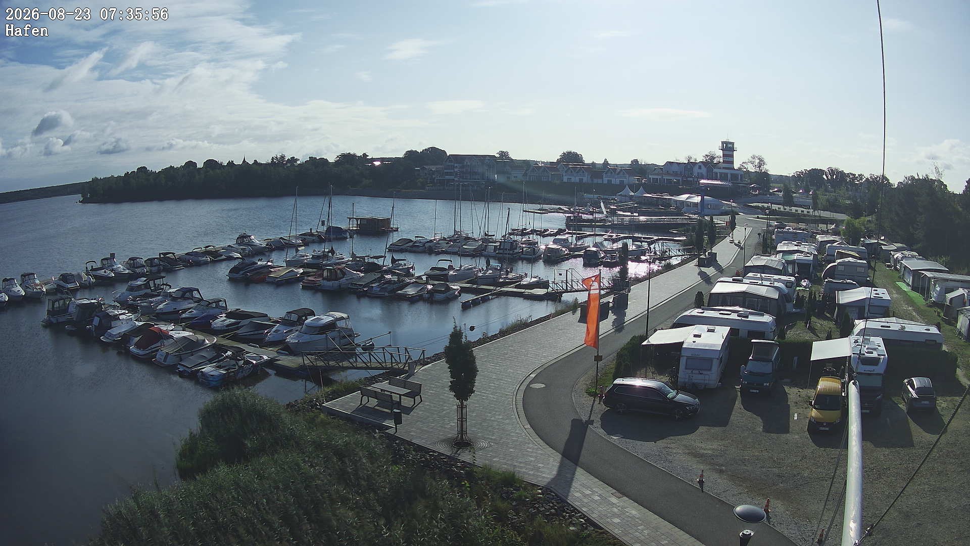 Archiv Foto Webcam Geierswalder See: Hafen