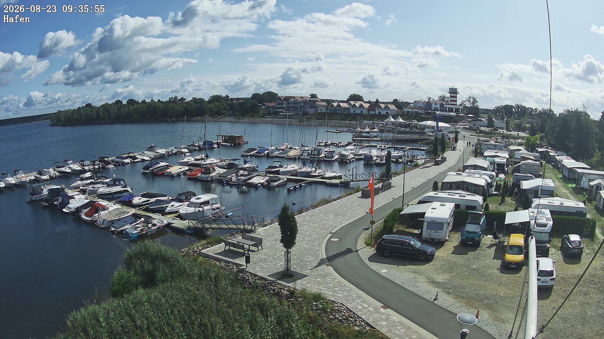 Archiv Foto Webcam Geierswalder See: Hafen