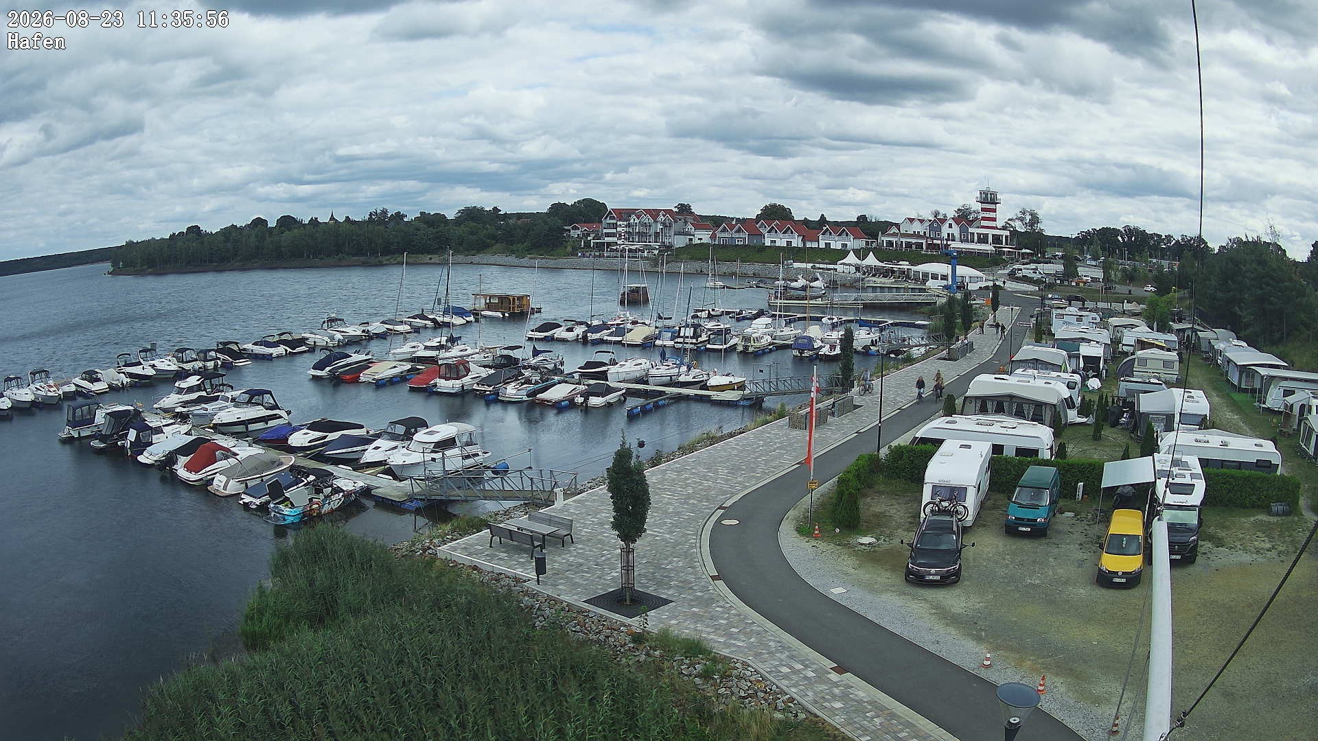 Archiv Foto Webcam Geierswalder See: Hafen