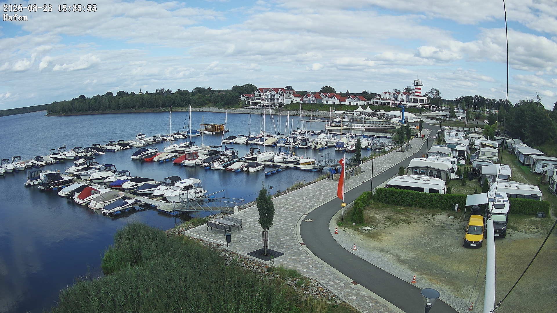 Archiv Foto Webcam Geierswalder See: Hafen