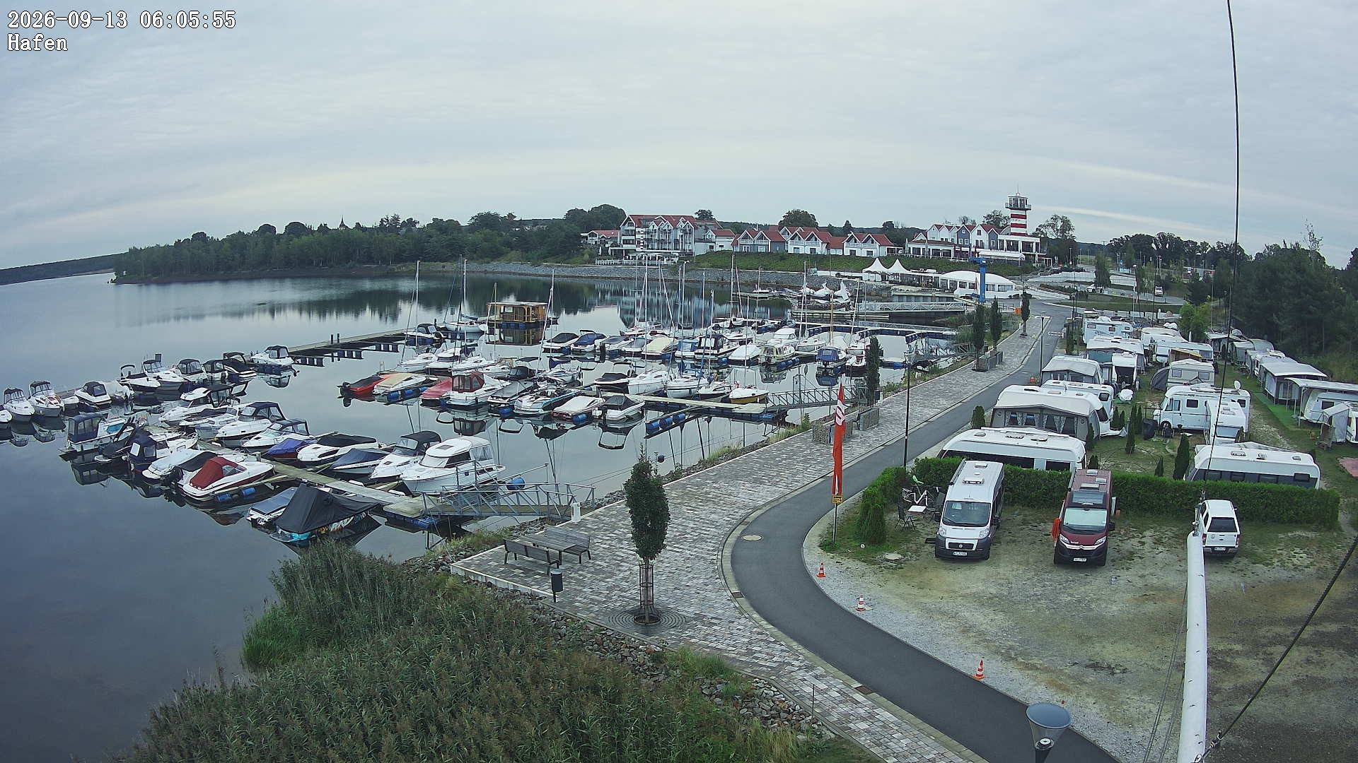 Archiv Foto Webcam Geierswalder See: Hafen