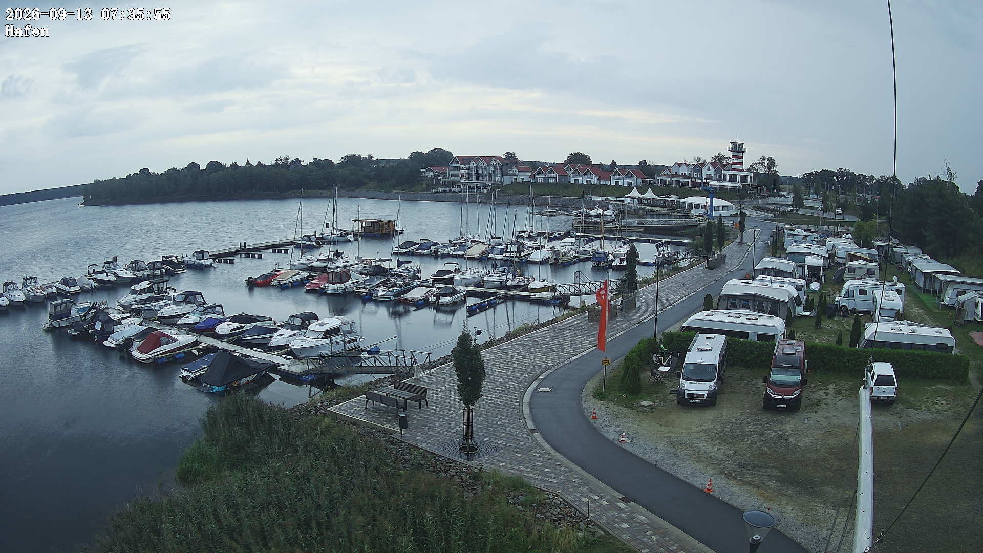 Archiv Foto Webcam Geierswalder See: Hafen