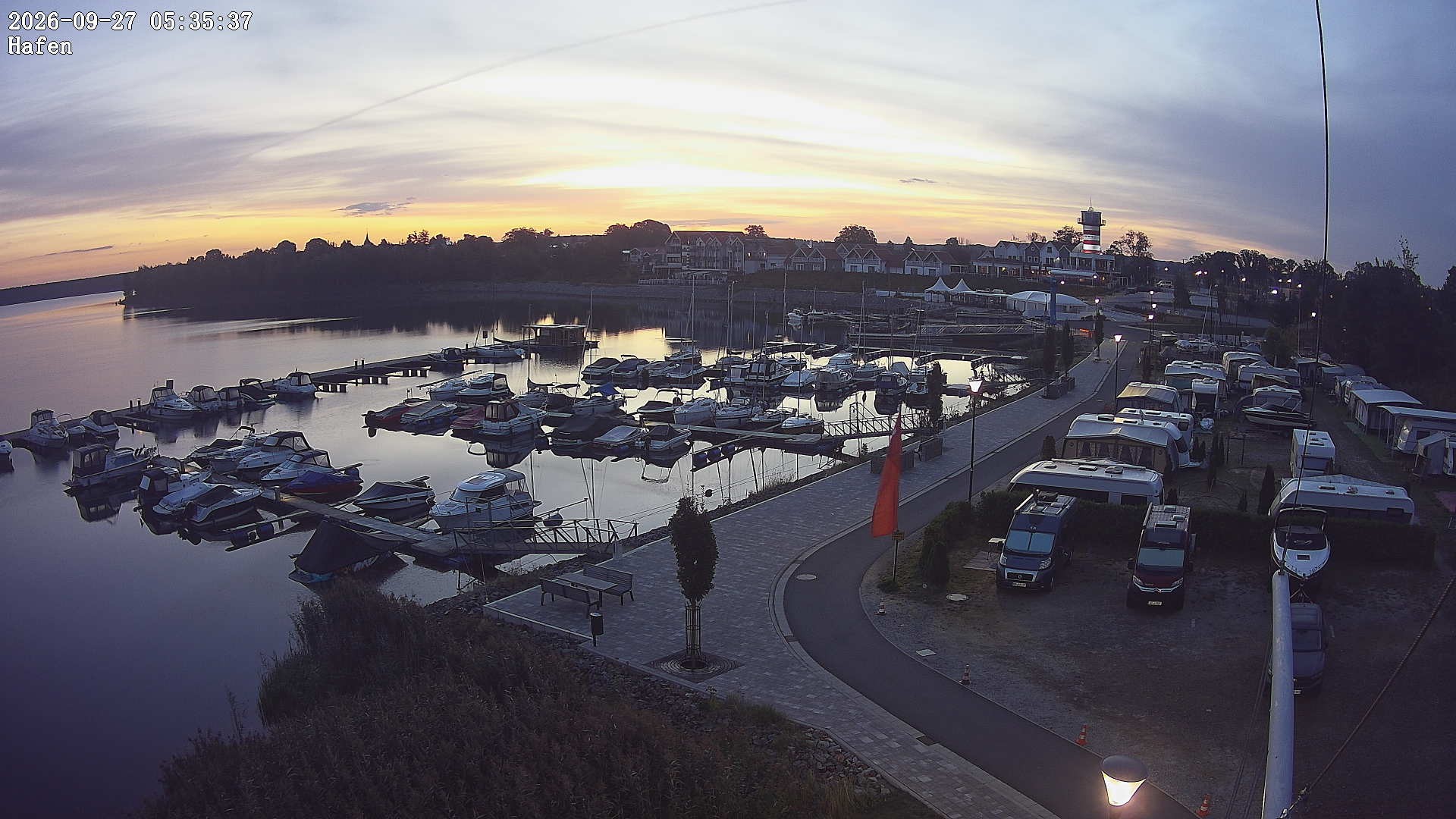 Archiv Foto Webcam Geierswalder See: Hafen