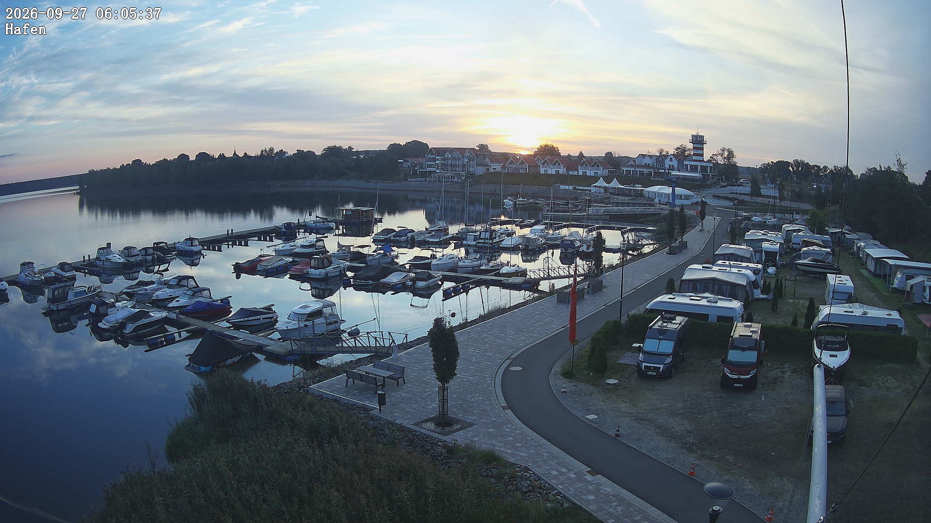 Archiv Foto Webcam Geierswalder See: Hafen