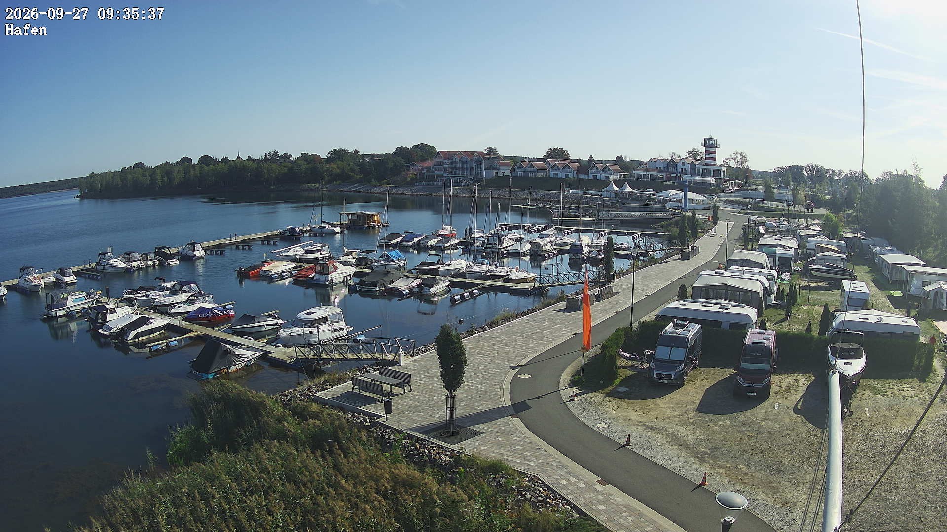 Archiv Foto Webcam Geierswalder See: Hafen