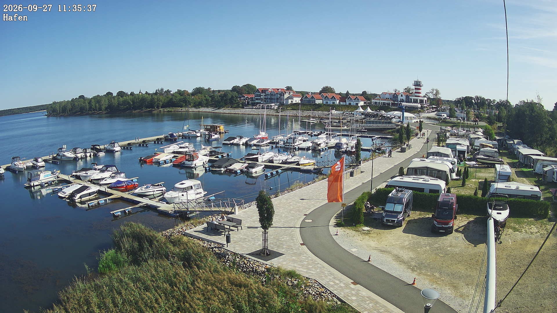 Archiv Foto Webcam Geierswalder See: Hafen