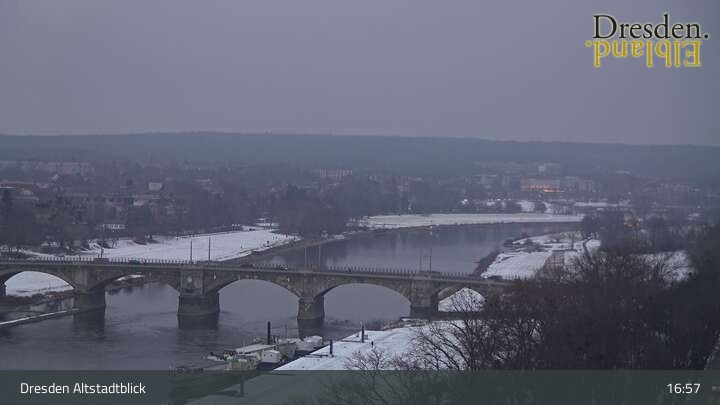 Archiv Foto Webcam Dresden Terrassenufer - Blick auf die Altstadt
