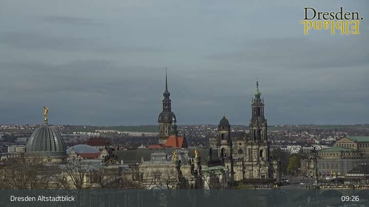 Archiv Foto Webcam Dresden Terrassenufer - Blick auf die Altstadt