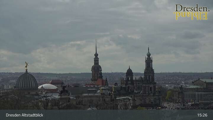 Archiv Foto Webcam Dresden Terrassenufer - Blick auf die Altstadt